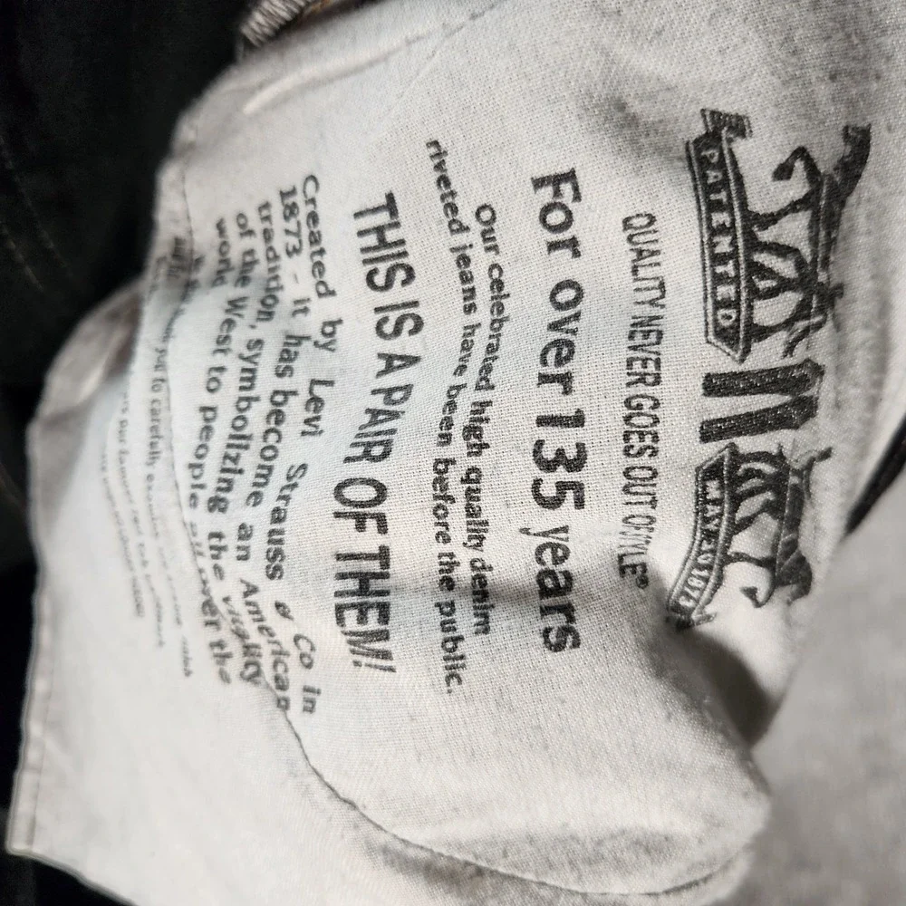 Levi's 505 Jeans Men's 42X30 (Tag 44X30) Black Y2K 90s Straight‎